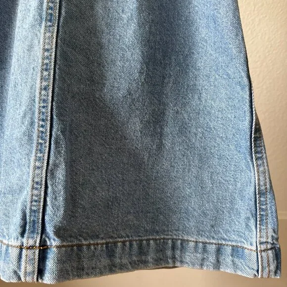 ZARA Girls Denim Overall Dress Light Wash Size 8 Pinafore Jumper Classic Button - Picture 12 of 15